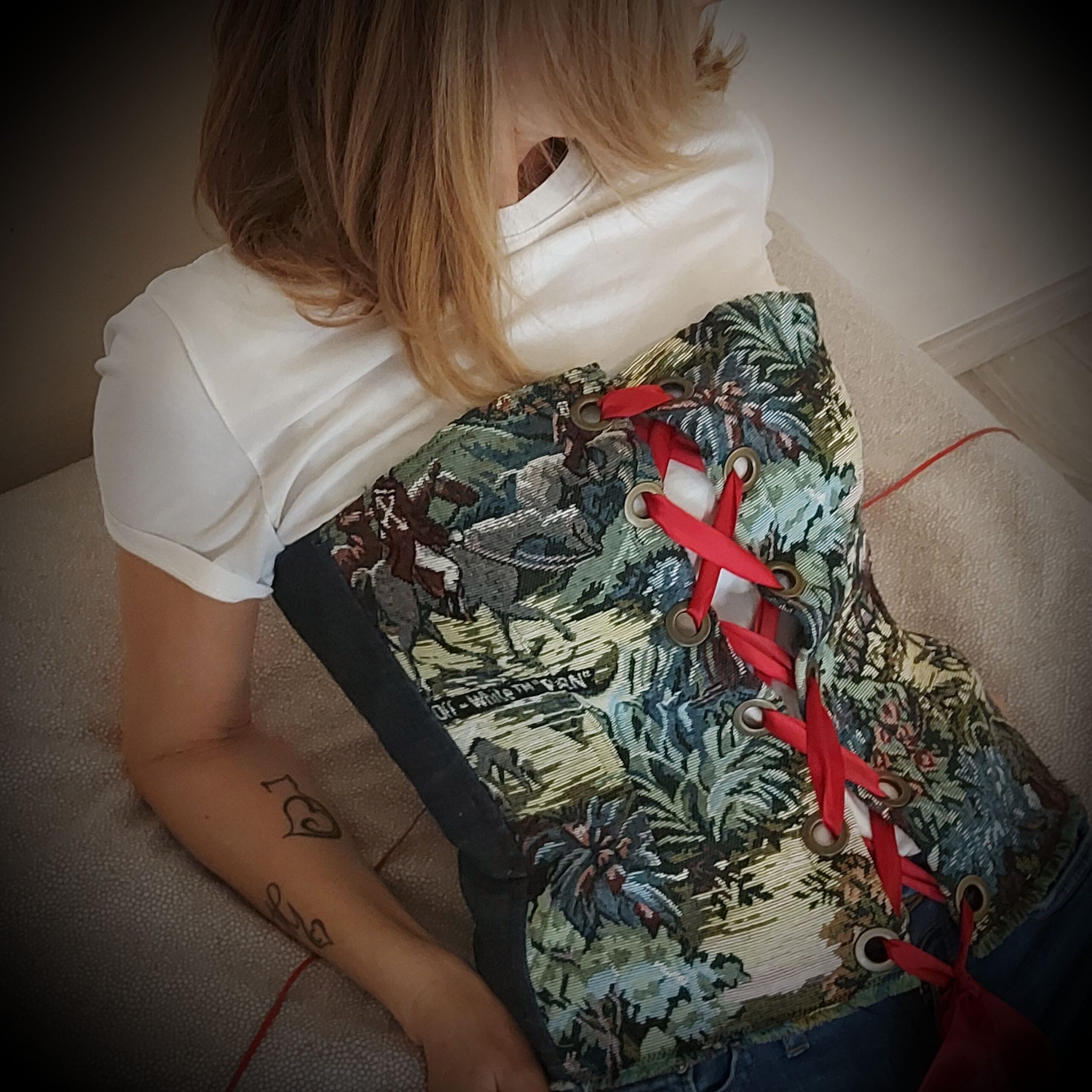 Bustier Off White apertura frontale - Nadia Bellini Bags & More