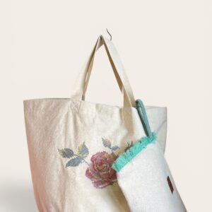 Maxi bag con Rosa Panna