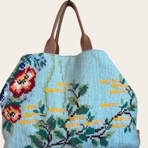 Sacca upcycled punto croce e yuta