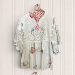 Camicetta Bohemienne Upcycling Tovaglie Ricamate