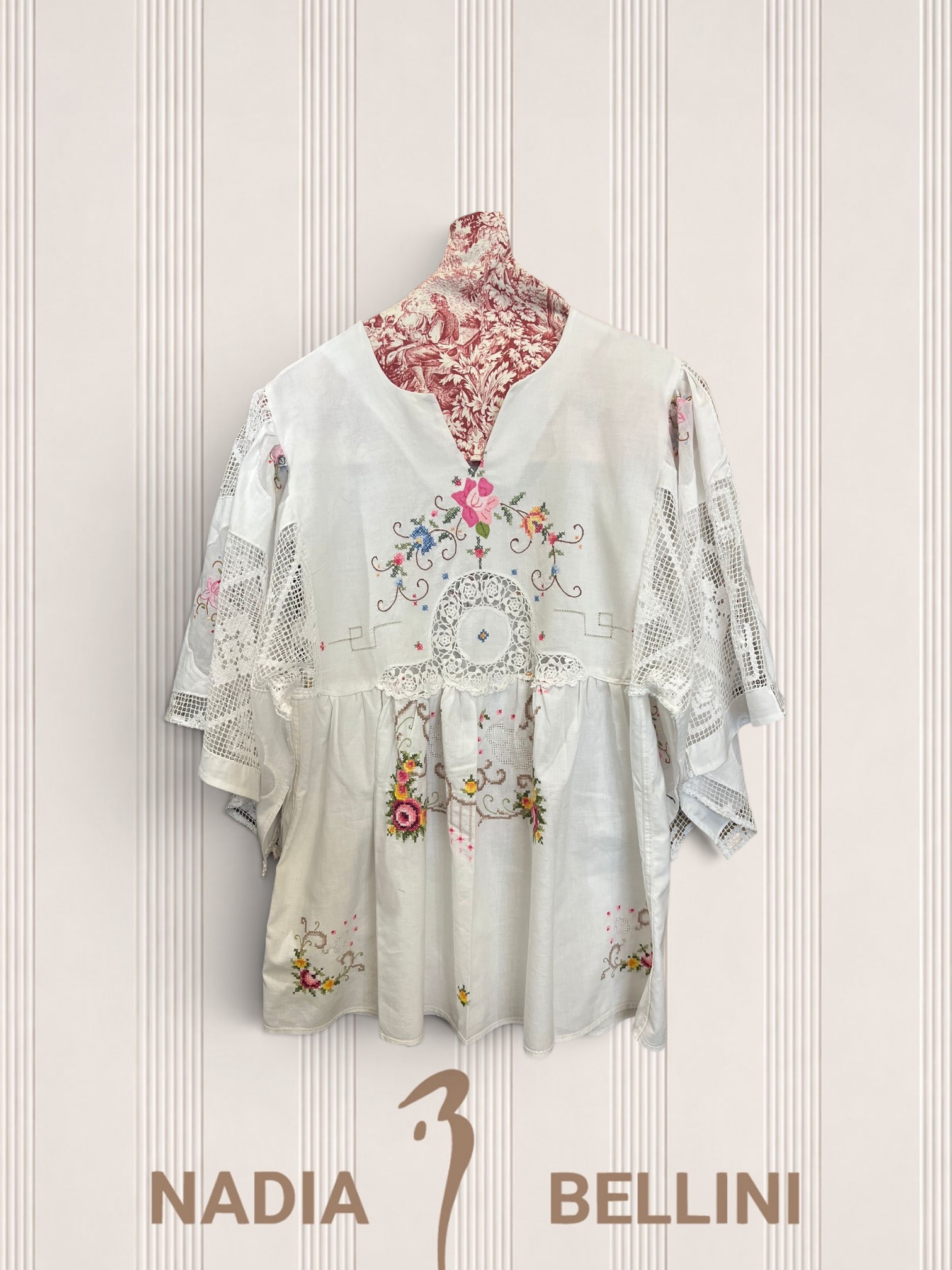 Camicetta Bohemienne Upcycling Tovaglie Ricamate