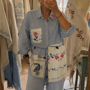 Camicia Uomo Upcycling Ricami Antichi