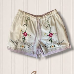 Mini Short Ricamato Rose Antiche Upcycling
