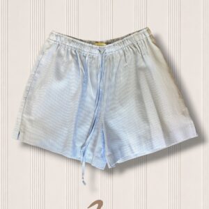 Mini Short Bastoncino Azzurro con Ricamo Antico