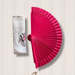 Mini Ventaglio da Borsetta con Custodia Upcycling fucsia