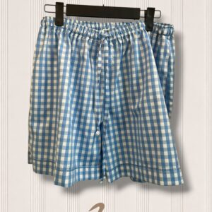 Mini Short Vichy Azzurro Upcycling