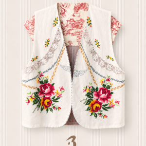 Gilet Upcycling Foderato Floreale