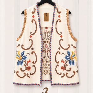 Gilet Upcycling Ricamo Folk