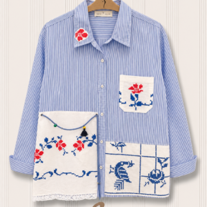Camicia Uomo Upcycling Ricami Antichi